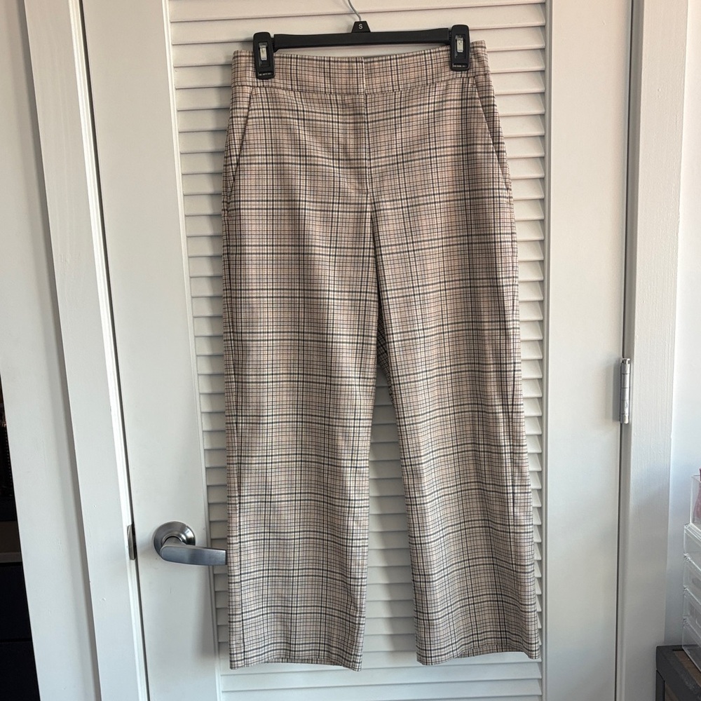 Ann Taylor Plaid Trousers - Beige and Black